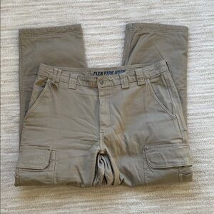 Duluth Trading Co DuluthFlex Fire Hose Relaxed Fit Lined Cargo Pants Tan Size 38